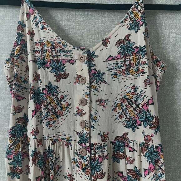 Rock & Roll Denim Women's Floral Print Sleeveless Midi Dress - Picture 4 of 5